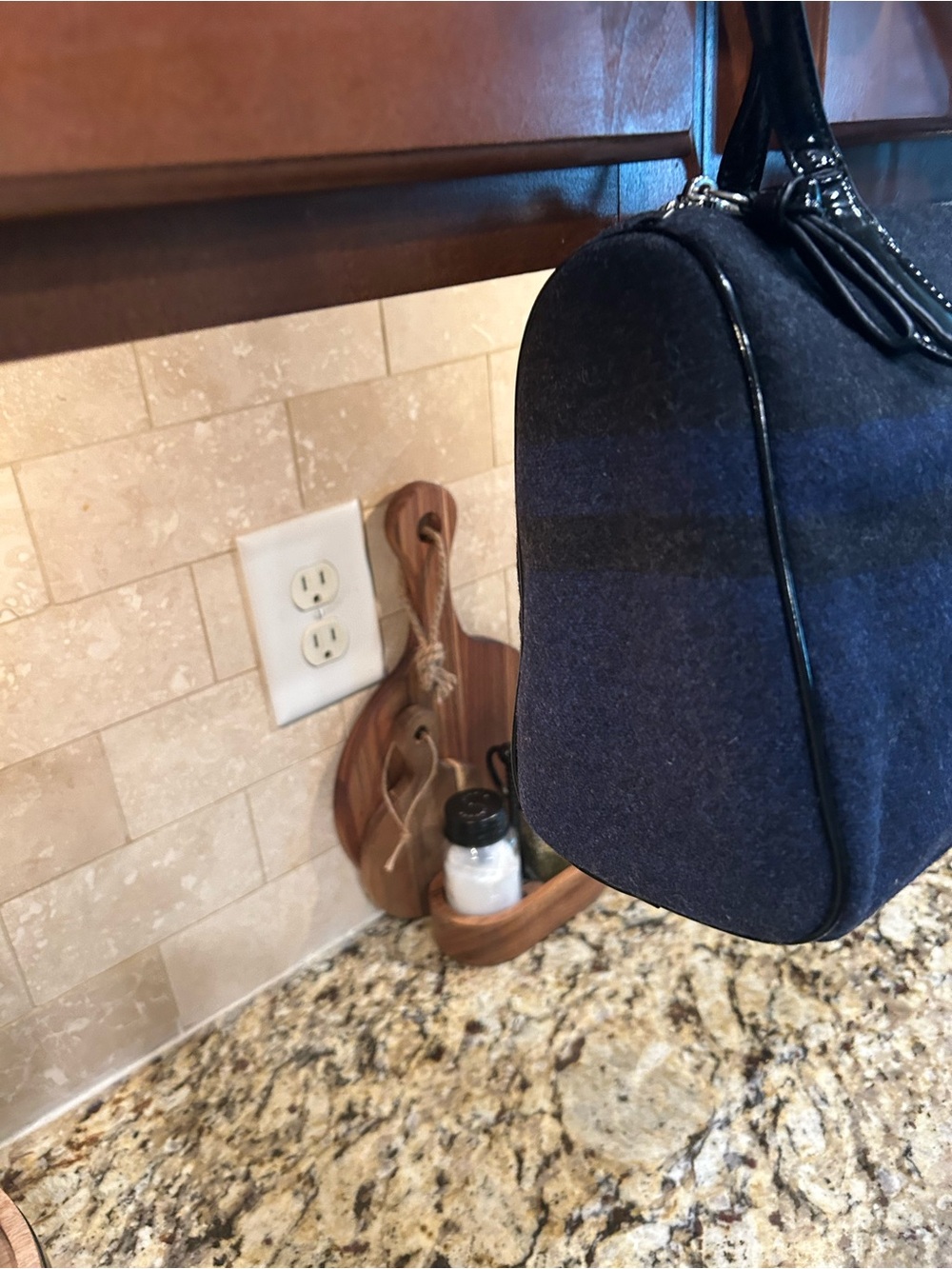 Coach 2013 Wool Stripe F24784 Charcoal Cobalt Blue Satchel Handbag Purse Rare. - Picture 7 of 12